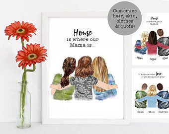 Personalized Mother And Daughters Canvas - Personal House